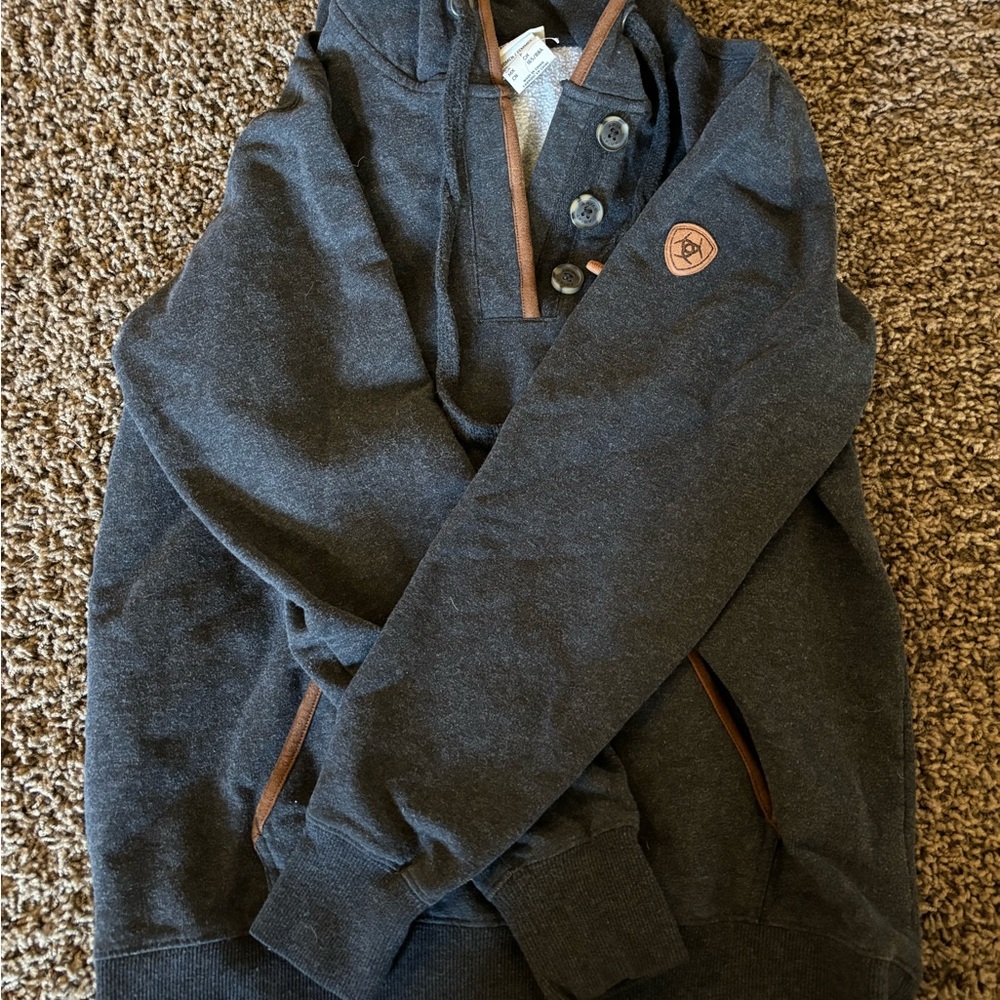 Ariat Charcoal Hoodie with Brown Accents